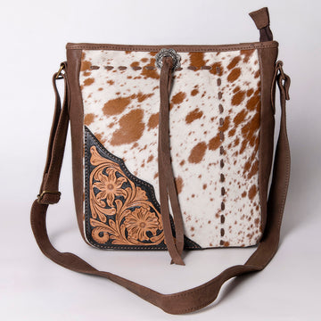 American Darling Cross Body Hand Tooled Hair on-Genuine Leather Western Women Bag Handbag Purse | Crossbody for Cute